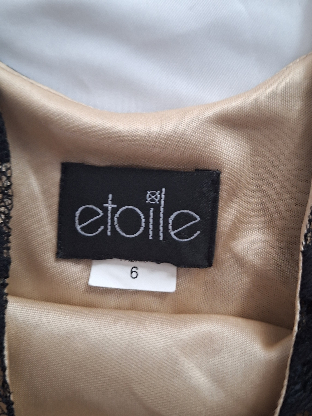 Cinema Etoile Vintage Black Lace Dual Layer Tan With Side Zipper Tank Top Size 6 - Picture 4 of 7